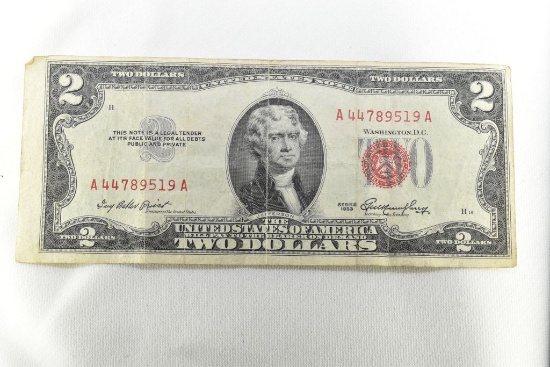 1953 Two Dollar U.S. Note, Red Seal - Humphrey