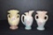 Group of 4 Hull Vases - 6 1/4 inch Tulip Flower Flared USA - 12, 4 3/4 inch