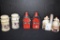 Group of Salt & Peppers - Milk Cans, Barns + Cruet Style w/Tray