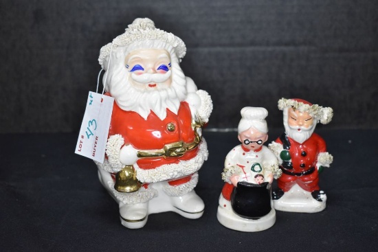 Unmarked Santa Bank Salt & Pepper Shakers