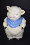 USA Shawnee Smiley Pig Cookie Jar and Pair of Smiley Jars - Has Chip & Crac