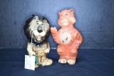 Lefton #13384 Lion Bank and Plastic Tiger Bank by Humble Oil & Refining Co.