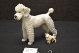 Pair of Large Goebel Poodle Figurines 6.5 x 7 in. + Mini Poodle Figurine