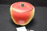 4 x 5 in. Lidded Hand painted Apple Sugar/Candy Canister