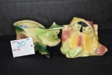 Pair of Mini Planter by USA, #573, #539 Oriental Figure