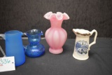 Mini Pitcher and Pink Custard Melon Shape Vase