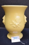 McCoy Yellow Vase w/Flower and Bird