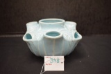 McCoy 7 Hole Blue Flower Vase