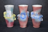 3 Royal Coplay Flower Vases 7 1/2 in.