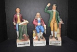 3 Whiskey Decanters - Thomas Jefferson, Ben Franklin, Patrick Henry