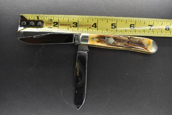 Winchester Trademark, 2904 1/2 S '92, Double Blade, Manmade Antler Handle