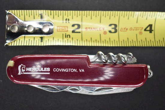 Hercules "Swiss Army Knife" Model, Red Plastic Handle