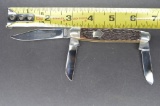 Winchester Trademark USA, 3964 '87, Triple Blade, Brown Manmade Bone Handle