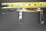 Smith and Wesson 1996, 3 Blade, Antler Handle