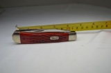 Case XX USA, 6254 SS, Red Colored Manmade Bone Handle
