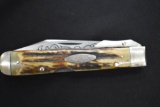 Case XX USA Single Blade Pocket Knife, Etched on 1 side, Lock Back, Bone Ha