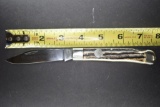 Weidmansheil, Solingen Germany, Single Blade w/ Lock Back, Manmade Antler H