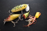 Group Vintage Wood & Plastic Lures: Jitterbug by Fred Arbogast, Heddon Midg