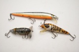 Lot of Smithwick Suspending Rogue Lure, Heddon Tiger Lure, Fred ARBO Gas  J