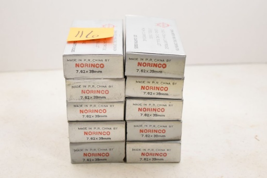 Group of Norinco China North Industries 7.62x39mm, 20 rounds per box (10xBi