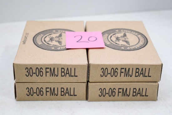 Group of Civilian Marksmanship Program 30-06 FMJ Ball, 20 rounds per box (4