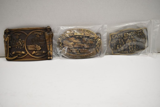 Group of 3 Belt Buckles: Case Engines Service Training Limited Edition S/N: