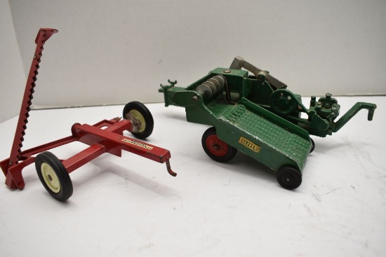 Die Cast Oliver Square Baler and International McCormick Sickle Hay Mower