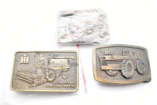 Group of 3 Belt Buckles: International Axial-Flow Combine, Farm and Ranch C