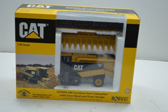 Norscot, Lexion 485 Combine from Caterpillar w/ Corn Head and Grain Header,