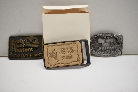 Group of 3 Belt Buckles: Case IH Early Riser Planters Cyclo Air, Early Rise