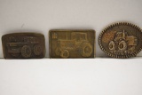 Group of 3 Belt Buckles: IH 1086 Tractor, IH 2+2 Tractor, Case Limited Edit
