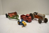 Matchbox Ford Lawn Tractor Yellow and Blue Missing Front tires and some Pai