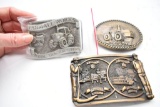 Group of 3 Belt Buckles: Limited Edition Case 4 Wheel-Drive Tractor, Limite
