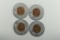 Group of 4 - 1959-D Lincoln Penny Good Luck Tokens