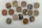 Group of 16 - 1954 Toned Lincoln Wheat Pennies