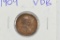 1909 VDB Lincoln Cent – Semi Key