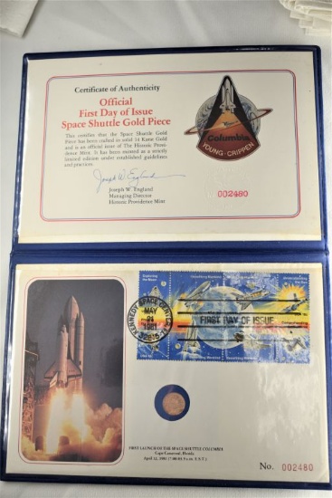 Space Shuttle Gold Coin, 1st Day Issue