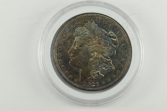 1921 Rainbow Morgan Silver Dollar