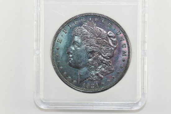 1921 Rainbow Morgan Silver Dollar