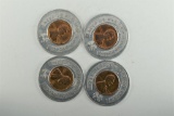 Group of 4 - 1959-D Lincoln Penny Good Luck Tokens