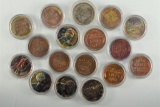 Group of 17 - 1955 Toned Lincoln Wheat Pennies