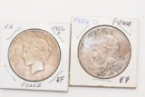 2 – 1926-S Peace Silver Dollars EF, EF