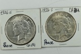 2 – 1926-S Peace Silver Dollars CH BU, CH BU