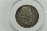 Gregory XVI 1834 Half Scudo St. Romuald Coin - Italian/Vatican Coinage  - UNMARKED COPY, NOT GENUINE