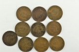 Group of 10 1890's Indian Head Pennies
