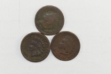 3 - 1860's Indian Head Pennies - 1860, 1864, 1865