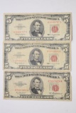 3 - $5 Red Notes: 2 - 1963 Series and 1953 A Series