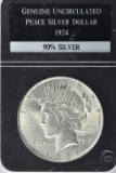 1924 Peace Silver Dollar Slab UNC