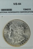 1884-CC Morgan Silver Dollar Slab-Graded MS64