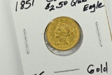 1851 $2.50 Gold Coronet Quarter Eagle Coin